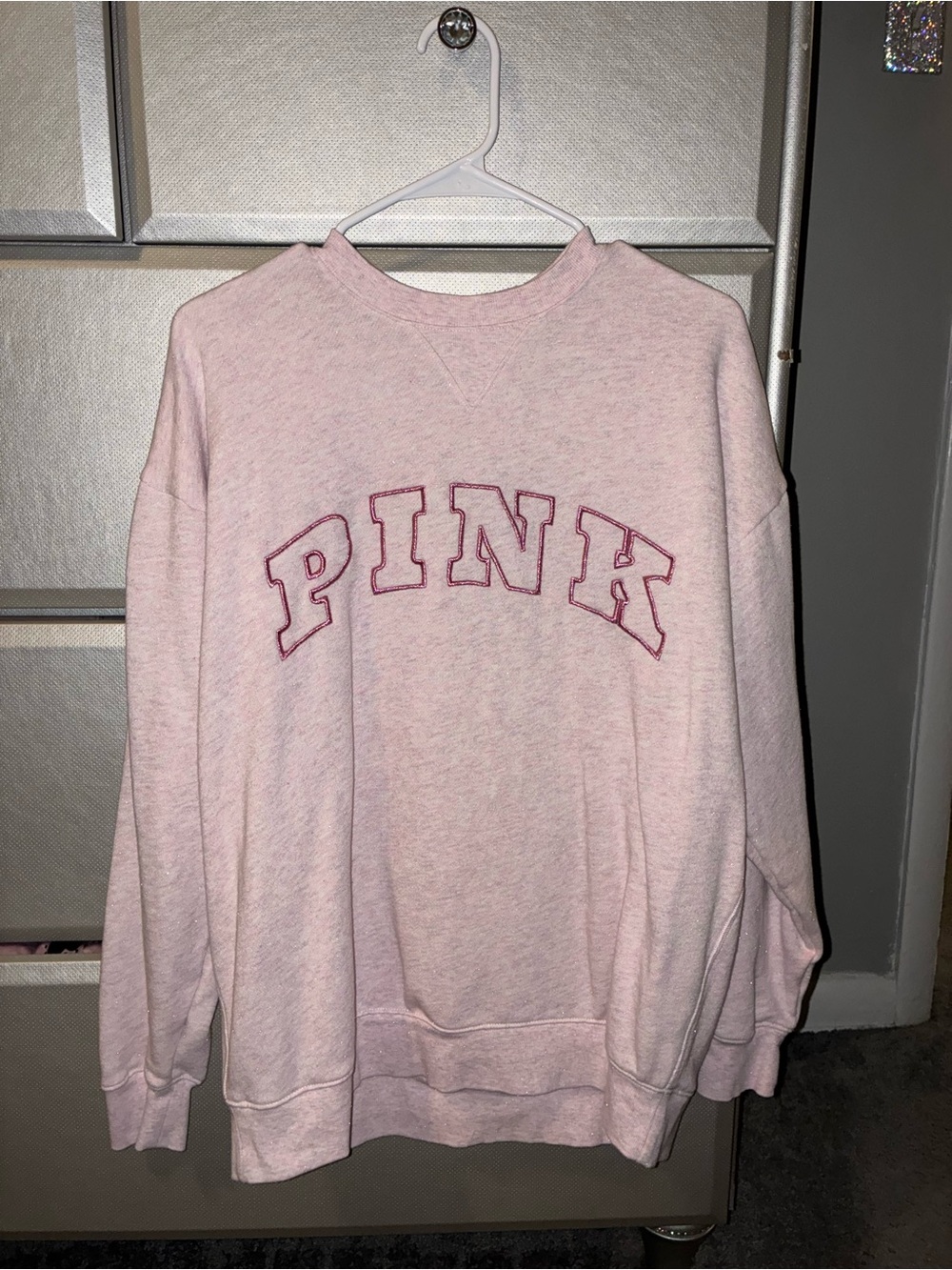 PINK Victoria's Secret Heather Light Pink Crewneck Sweatshirt